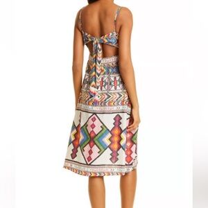 Farm Rio Amulet Textured Linen Blend Sundress